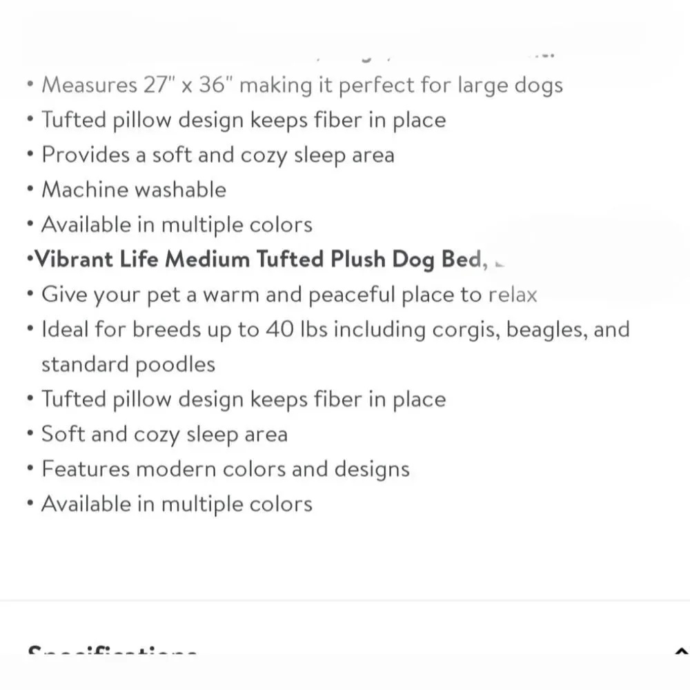 Vibrant Life - Red medium pet bed - New